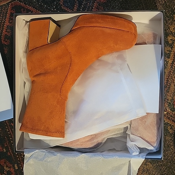 SOLD Anthro Silent D Otto Platform Boots in Rust / Orange - sz 8 EU 39 - Picture 4 of 7